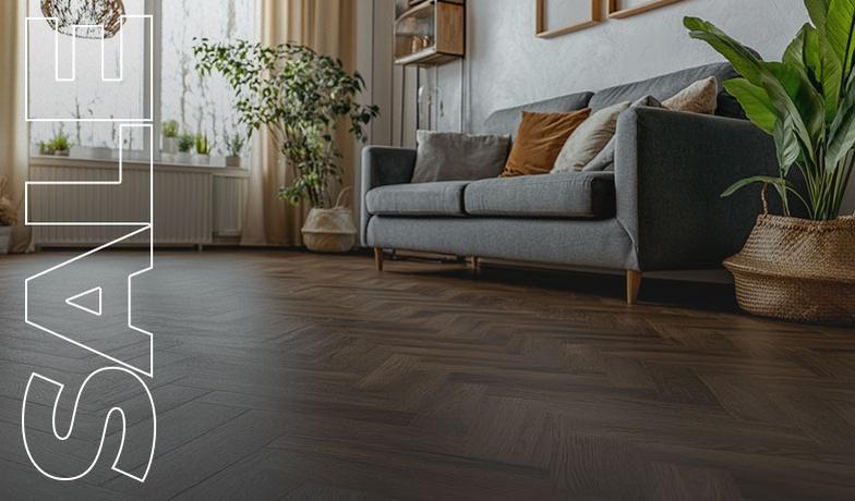 Акция на LVT My Step Aqua Herringbone Chevron!